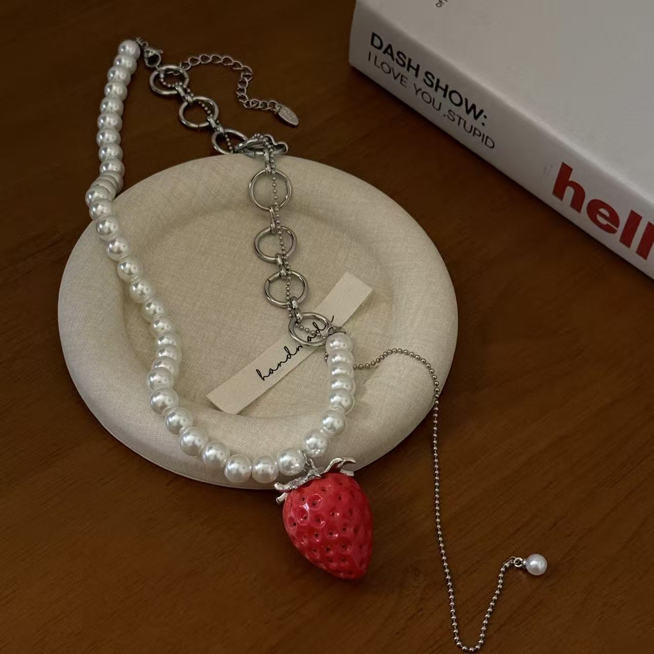 Red Three-dimensional Strawberry Female Sweet Cute Graceful Hairpin Clavicle Necklace
