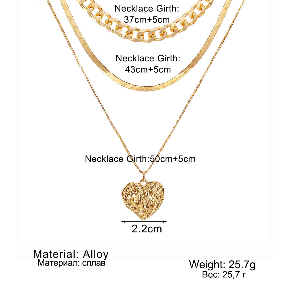 Women's Trendy Alloy Love Retro Thick Chain Necklaces