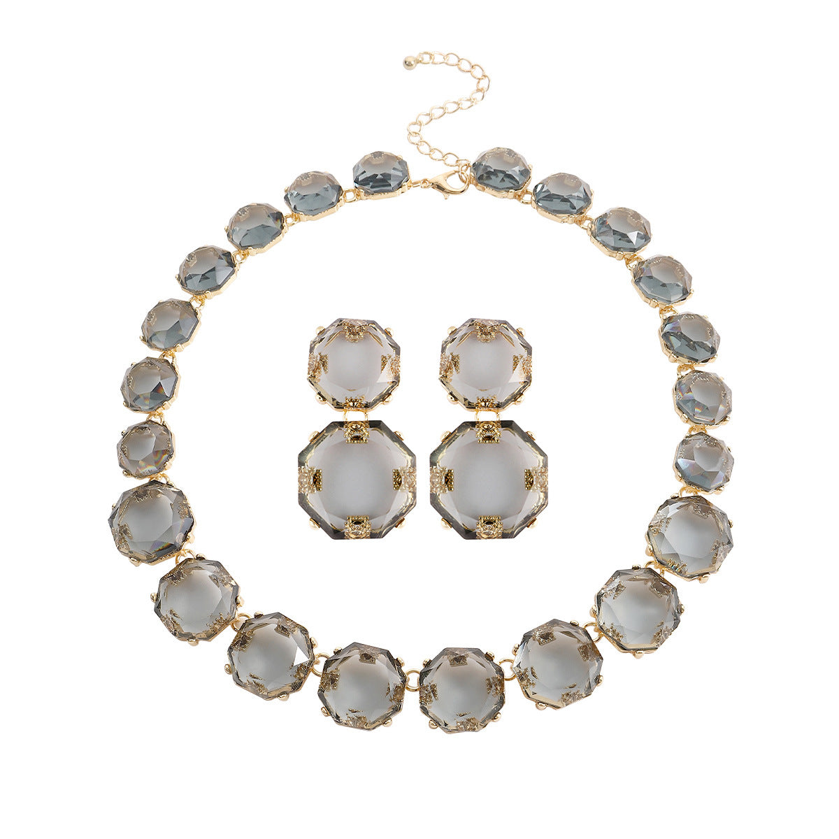 Large Particle Gem Sweet Cool Candy Color Jewelry Set