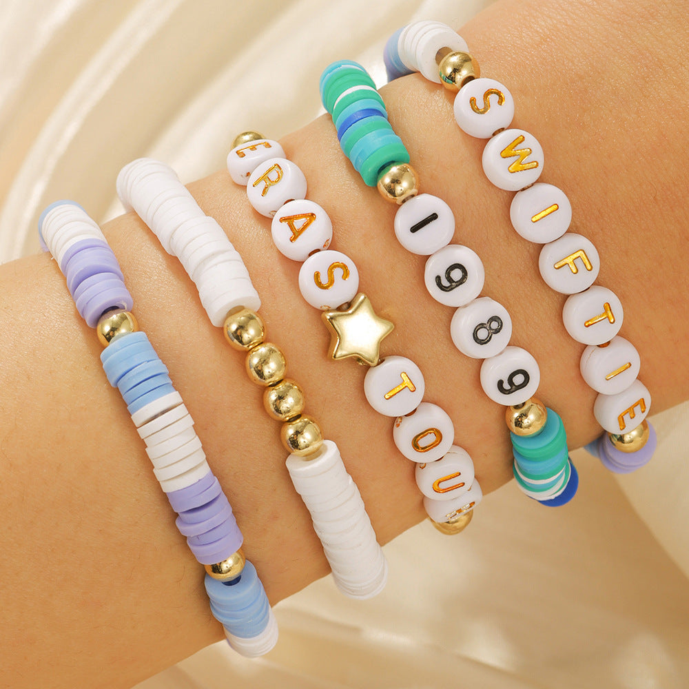 Taylor Polymer Clay Mildew Friendship Letter Bracelets