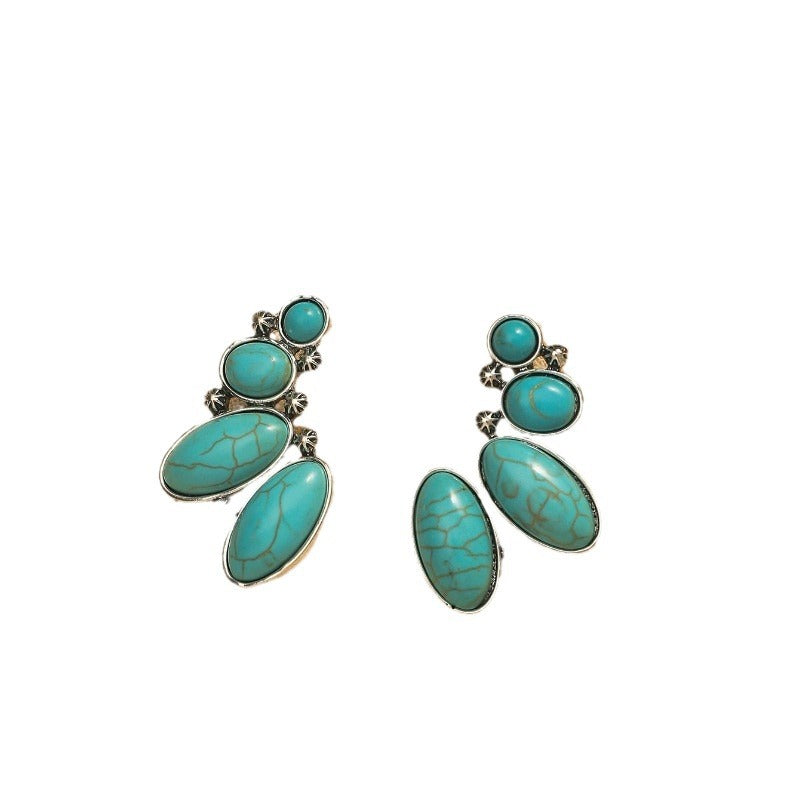 Ethnic Style Bohemian Vintage Turquoise Personalized Earrings