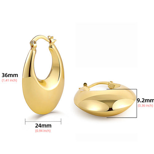 Steel Golden Smooth Hollow Simplicity Exaggeration Earrings