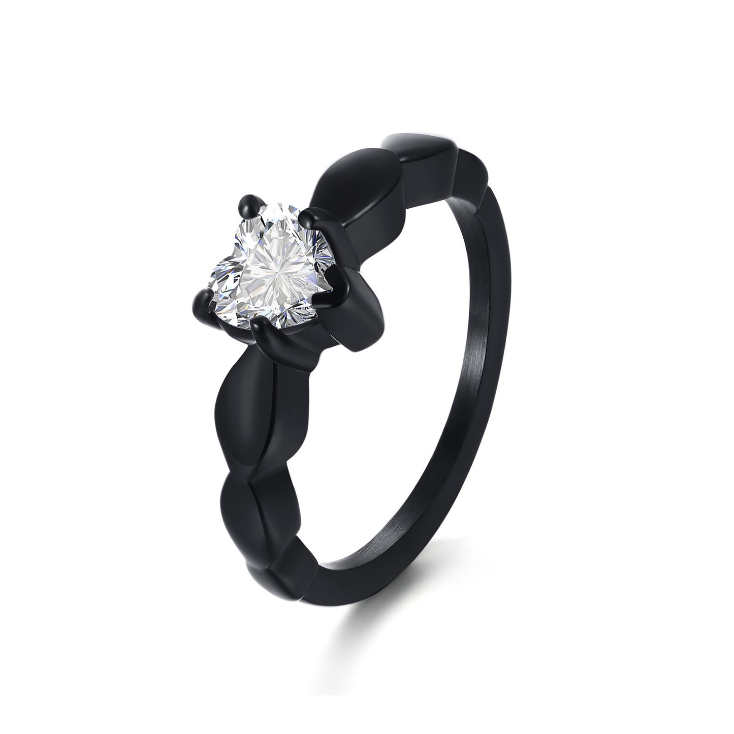 Women's Huan Stainless Steel Love Casting Zircon Rings