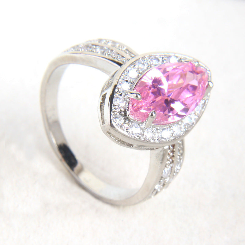 Fashion Gorgeous Pink Zircon Gold-plated Source Rings