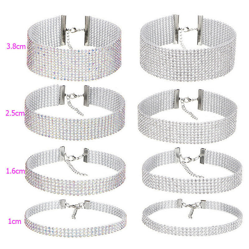 Mesh Plate Chain Full Diamond Beam Neck Collar