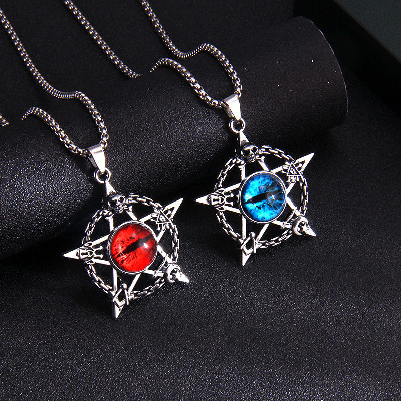 Style Old Five-pointed Star Turkish Blue Necklaces
