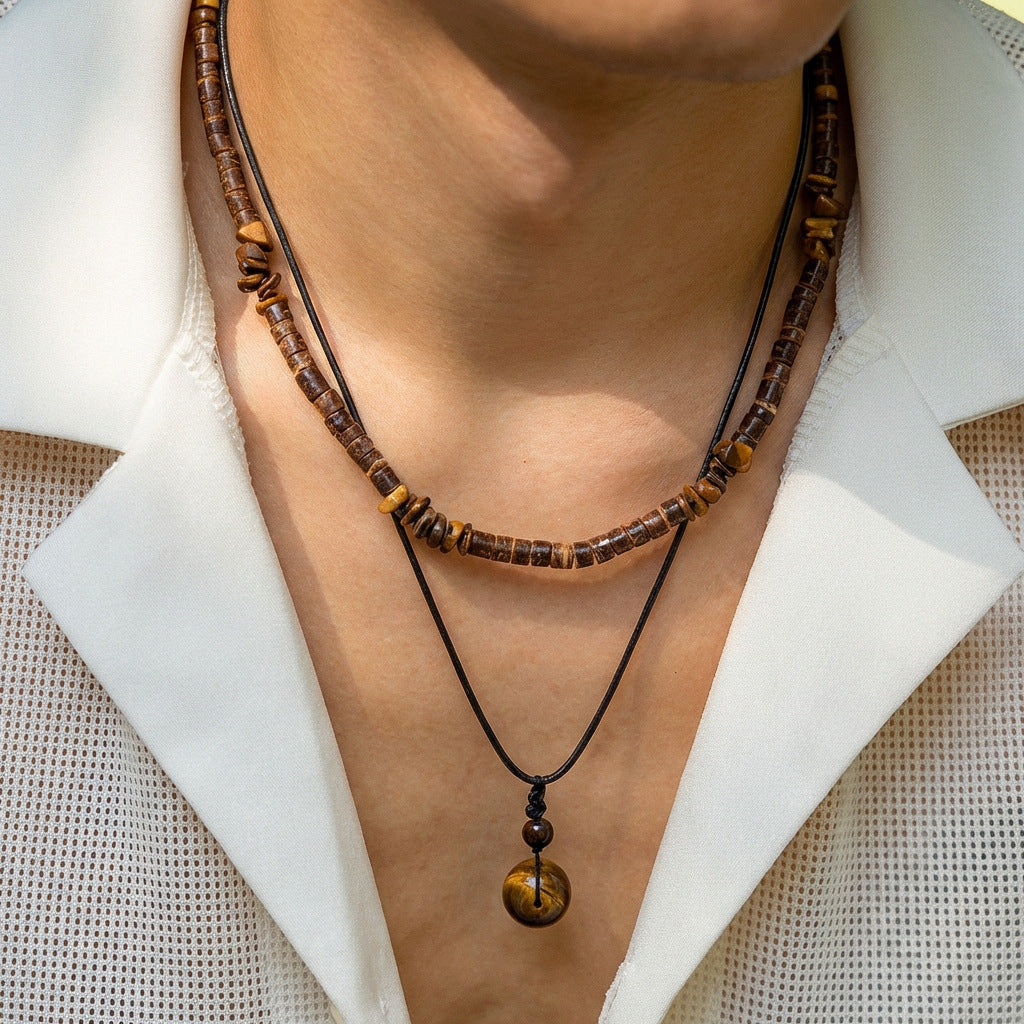 Women's Beach Vacation Style Wooden Bead Light Luxury Necklace