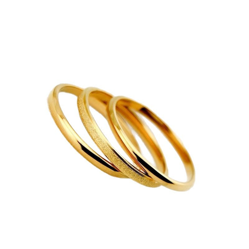 Women's Frosted Gold Titanium Steel Ancient Heritage Ring