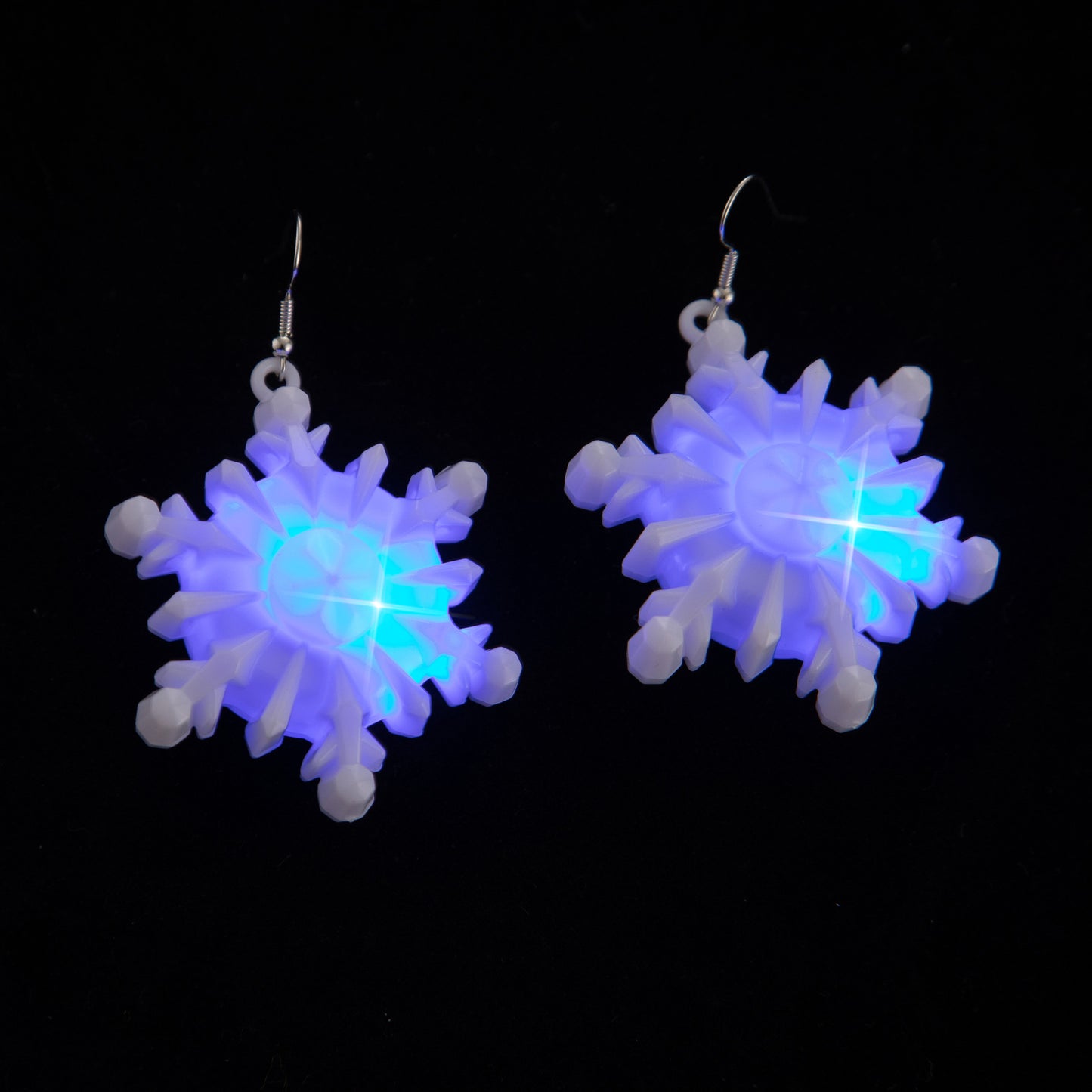 Classic Christmas Night Light Snowflake Glowing Earrings