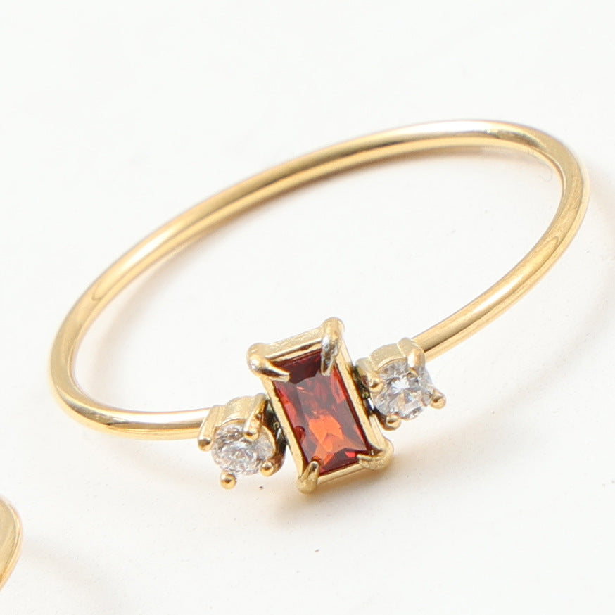 Diamond In The Debris Thin Titanium Steel Gold Rings