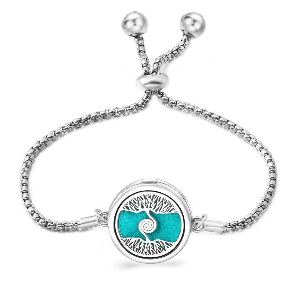 Fashion Angel Wings Box Essential Oil Diffuser Stainless Steel Adjustable Bracelet