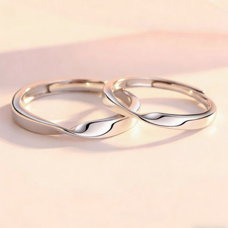 Sier Mobius Female Niche High Sense Open Couple Pairs Ring
