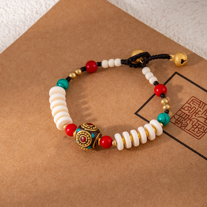 Colorful Turquoise Retro Artistic Personality Nepal Creative Crafts Braid Bracelet
