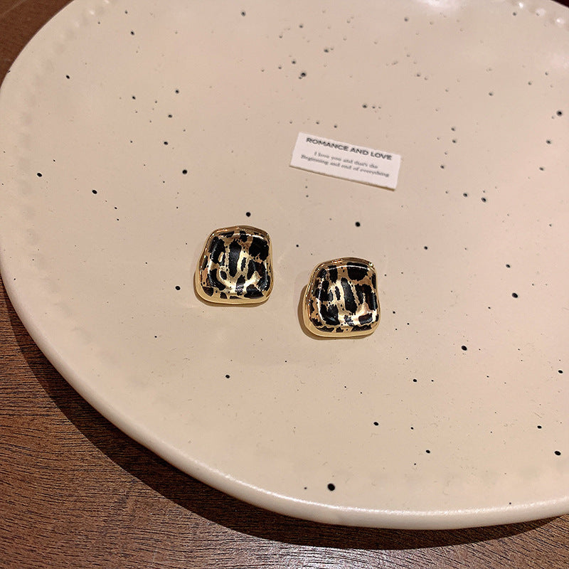 Square Leopard Print High Sense Elegant Rings
