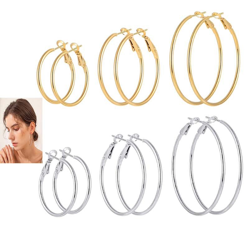 Commute Elegant Circle Fashion Glossy Ear Female Rings