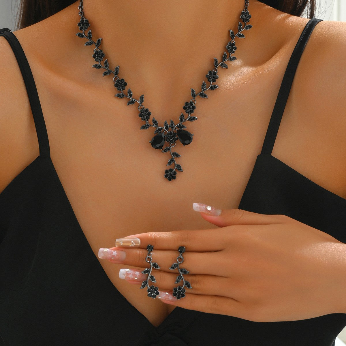 Women's Vintage Bridal Rhinestone Suite Ball Necklaces