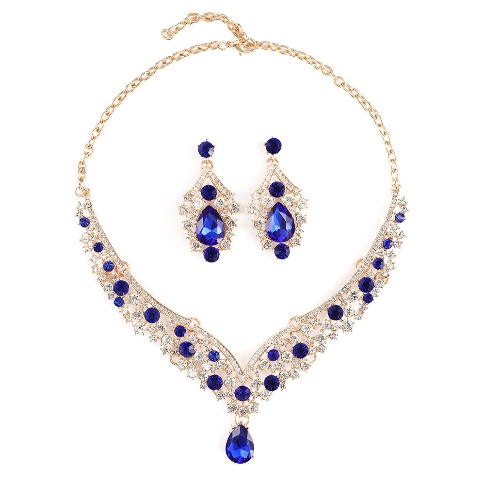 Vintage Exaggerated Luxury Crystal Banquet Formal Necklaces