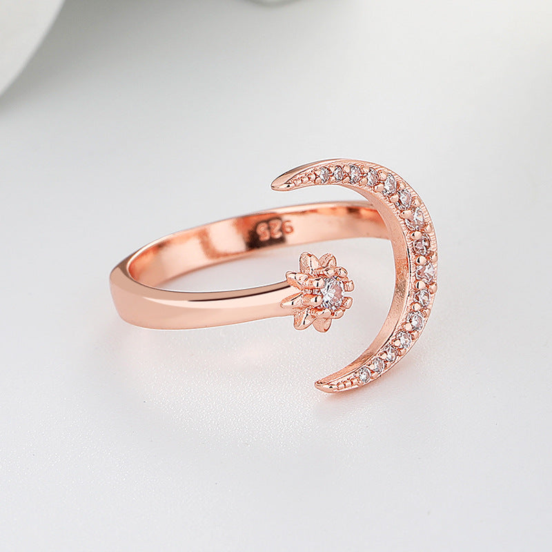 Women's Crescent Moon Fashion Star Graceful Personality Rings