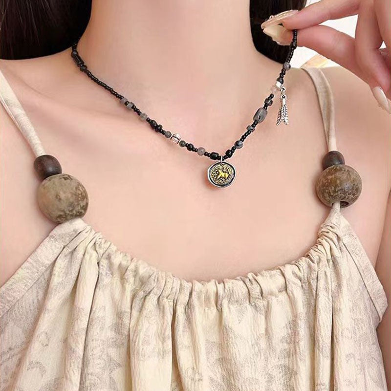 Women's For Design Imitation Jade Clavicle Chain Retro Necklaces