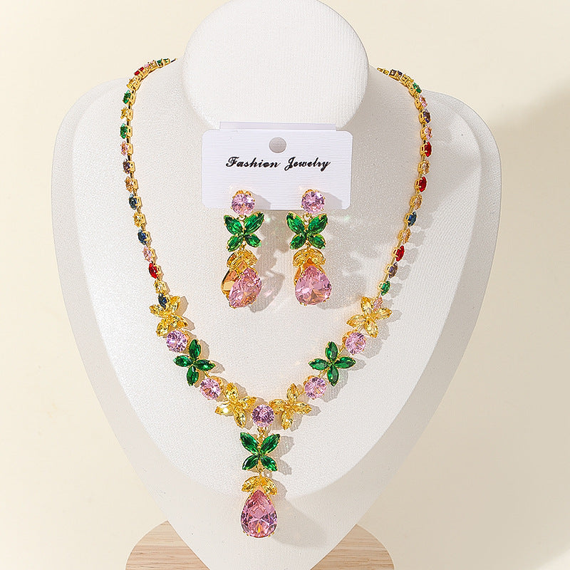 Leaves Suite Light Luxury Advanced Clavicle Chain Fashion Suit Jewelry Set