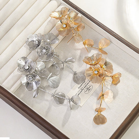 Waterfall Fishtail Pattern Long Fringe Sier Needle Fashion Earrings