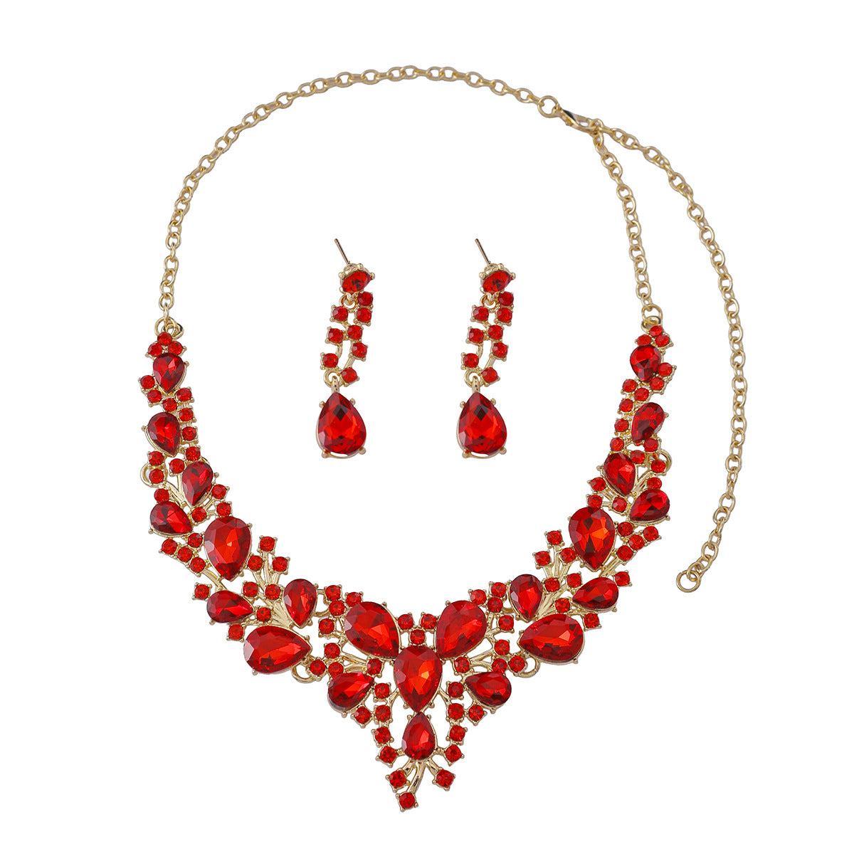 Women's Bridal Crystal Two-piece Wedding Dress Jewelry Set