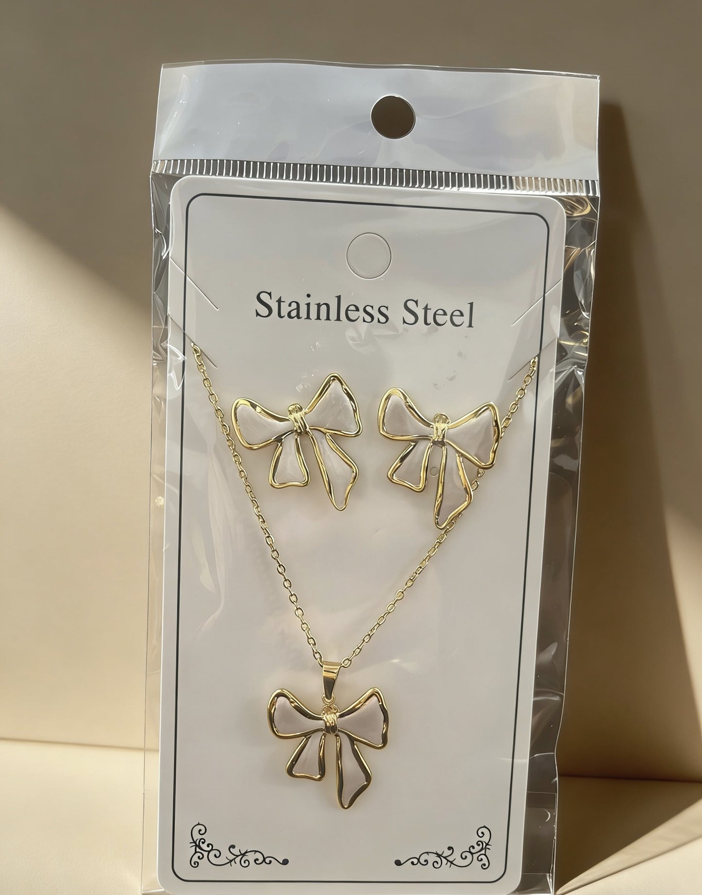 Flower Water Drops Glaze Personality Stainless Jewelry Set