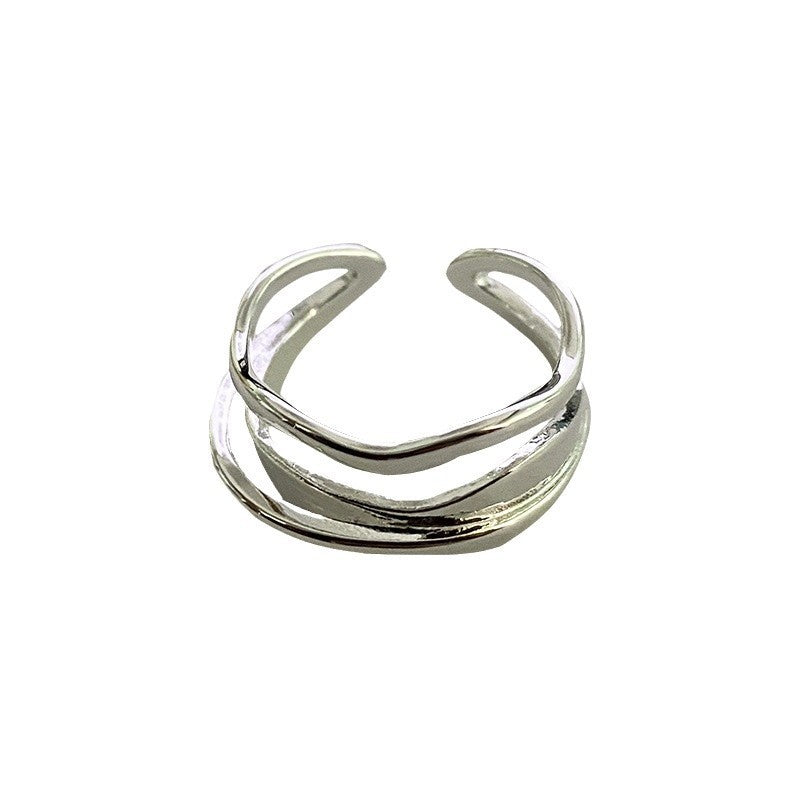 Women's Design Dual Layer Open-end Simple Fashion Personalized Index Finger Light Ring