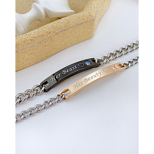 Women's & Men's Trendy Heart-shaped Couple Personality Simple Niche Bracelets