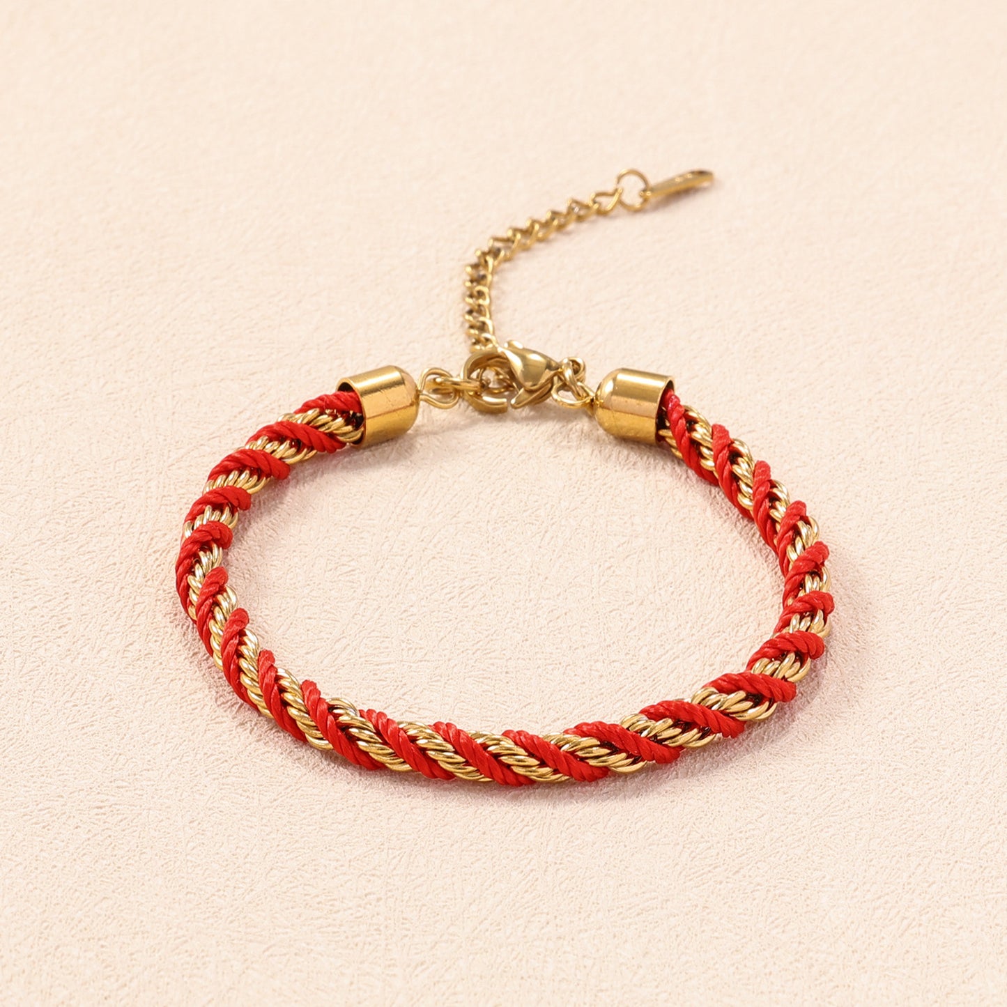 Women's Christmas Handmade Woven Twisted Two-color Stainless Bracelets