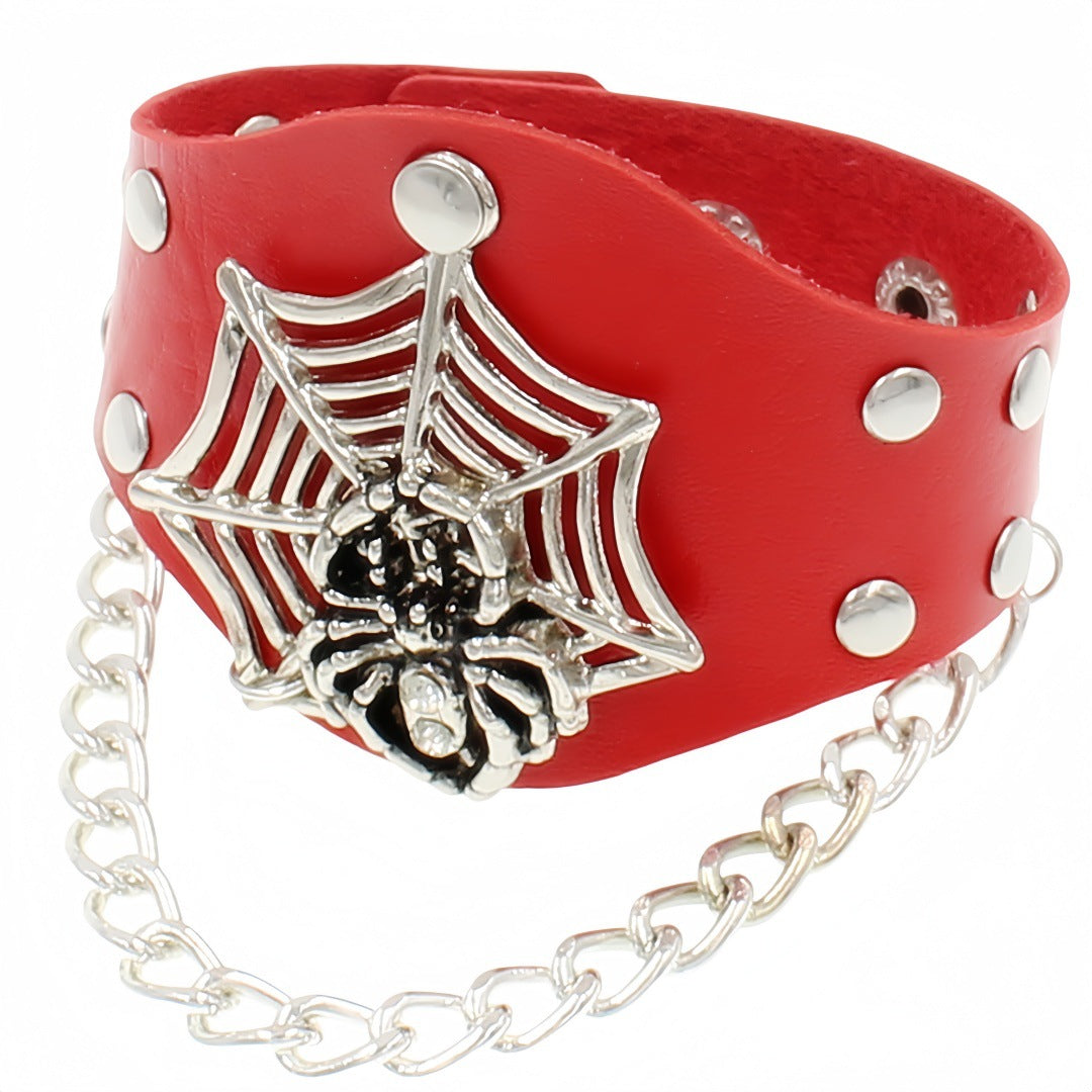Men's Environmental Protection Leather Vintage Spider Web Chain Bracelets