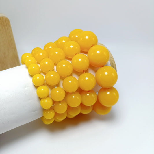 Women's & Men's Imitation Beeswax Ethnic Style Single Yellow Chicken Grease Old Buddha Rings