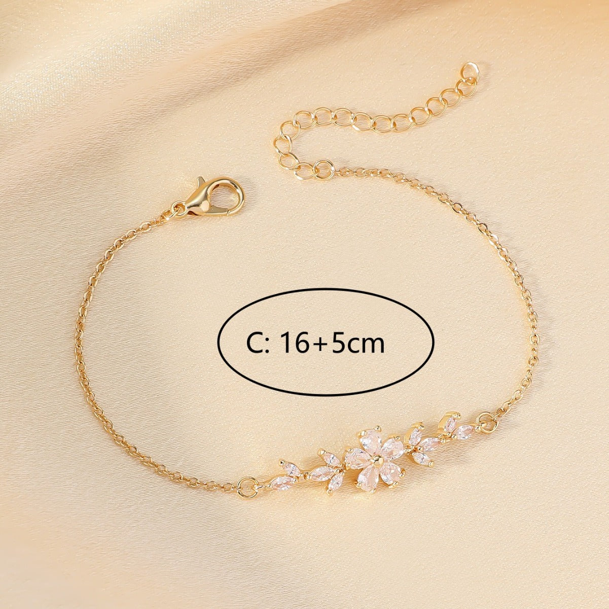 Diamond Flower Leaf Niche Temperament Simple Affordable Luxury Fashion Bracelet