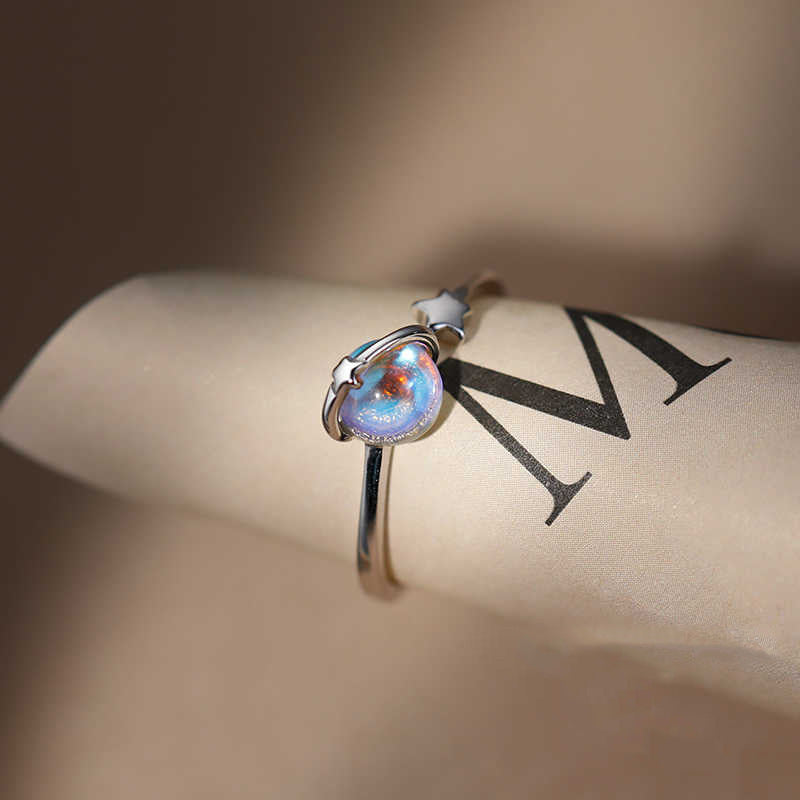 Women's Moonstone Planet For Niche Design Fashion Style Rings