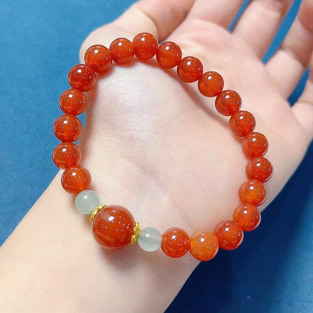 Women's & Men's Red Agate Single Circle Simple Fashion Exquisite Bracelet