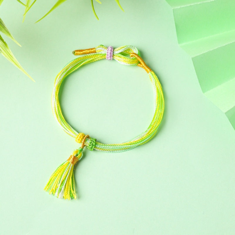 Children's Colorful Braided Rope Wrist String Safe Red Bracelet