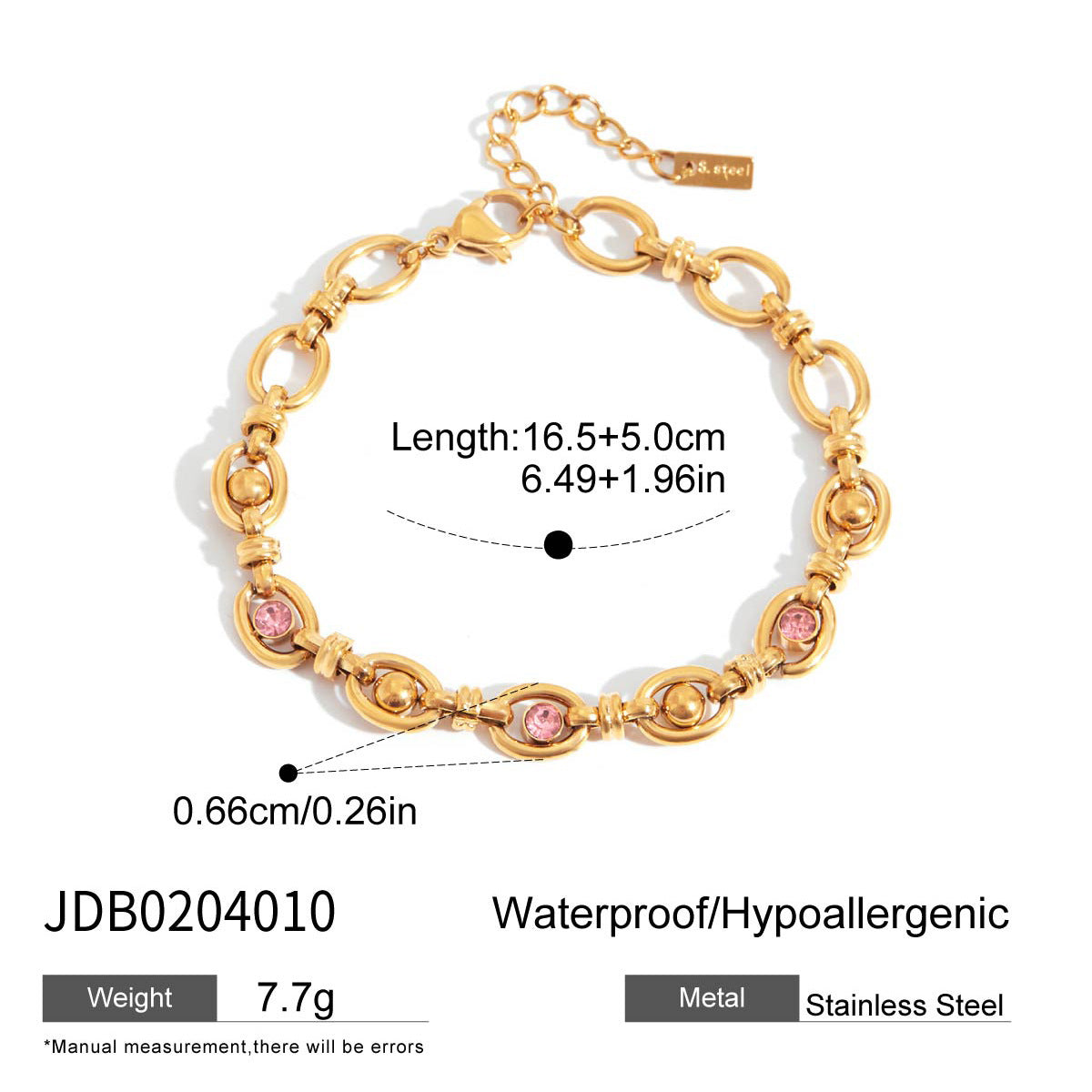 Women's Ding Stainless Steel Zircon Light Luxury Bracelets