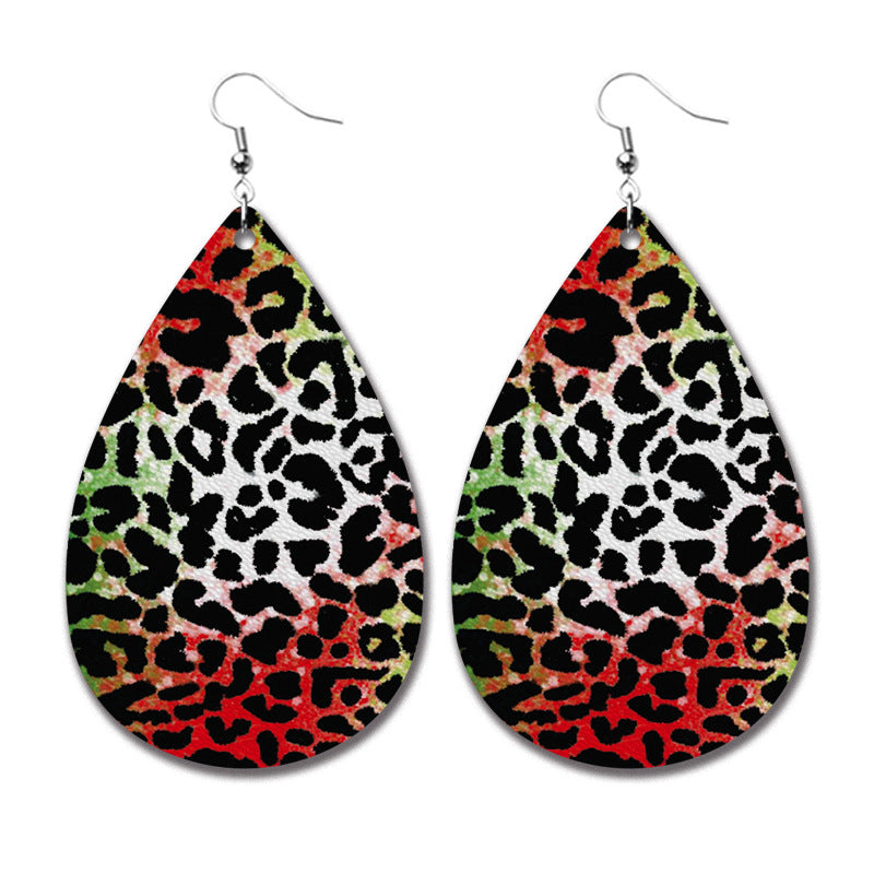 Cow Deer Santa Claus Red Black Plaid Leopard Print Earrings