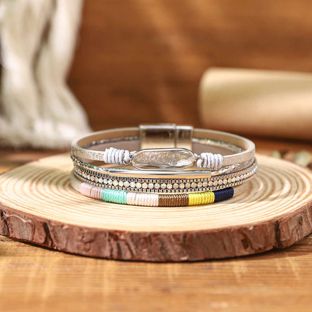 Twin Sense Leather Female Style Niche Design Bracelet