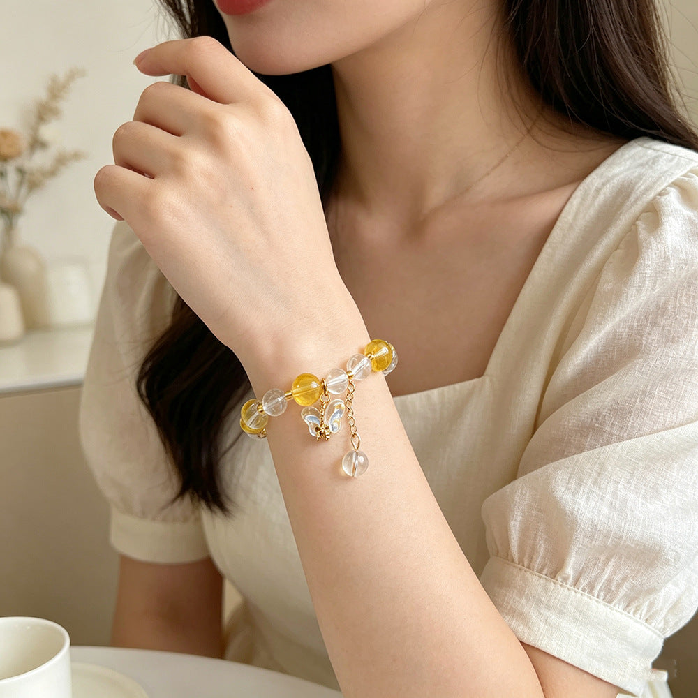 Glass Female Fresh Butterfly Cultural Creative Bracelet
