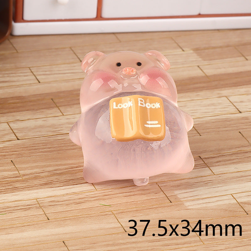 Small Pink Pig Cream Glue Resin Jewelry Accessories