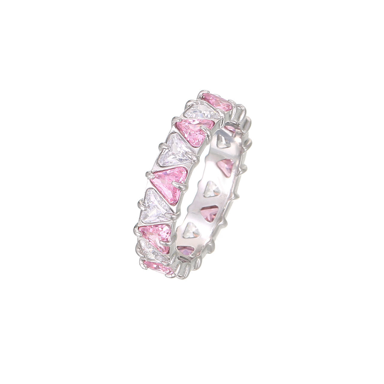 Gang Drill Color Zircon Female Diamond Heart-shaped Rings