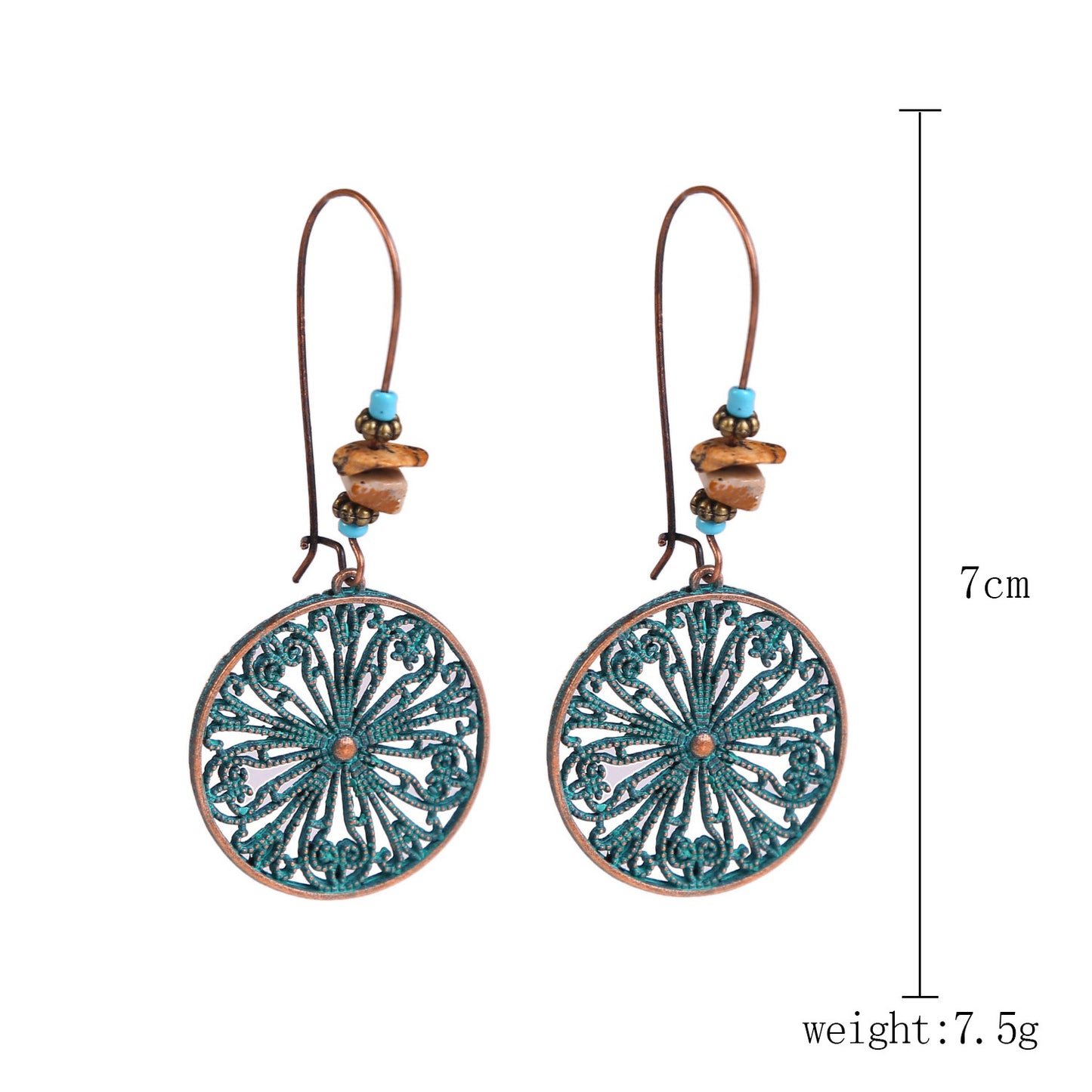 Women's Turquoise High-grade Retro Ethnic Style Fashion Earrings