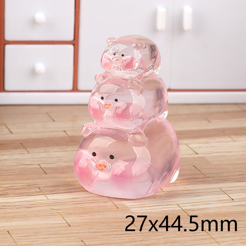 Small Pink Pig Cream Glue Resin Jewelry Accessories