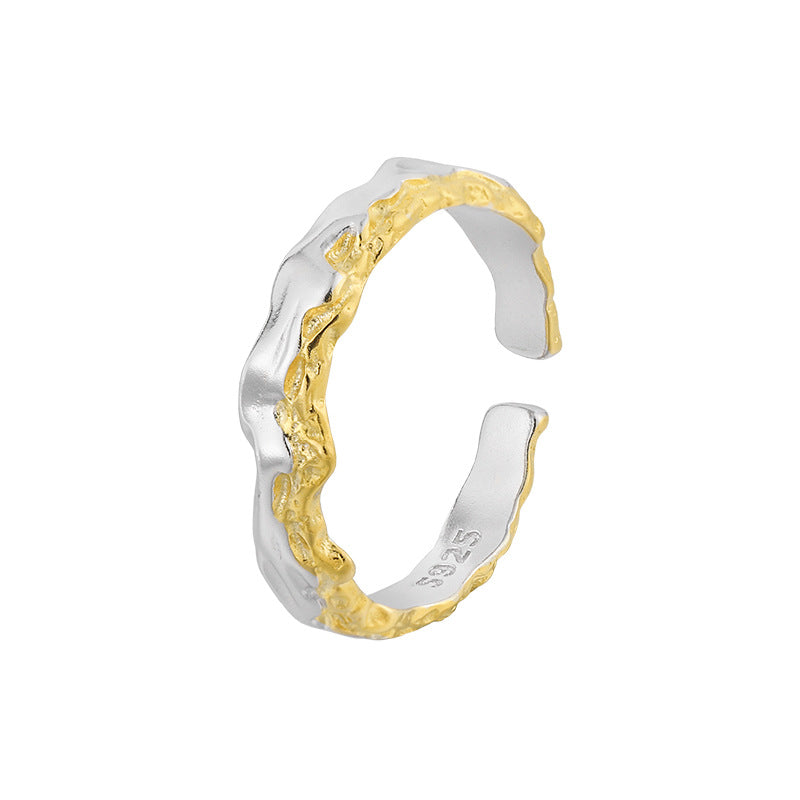 Electroplating Stackable Wear Simple Sweet Cool Irregular Rings