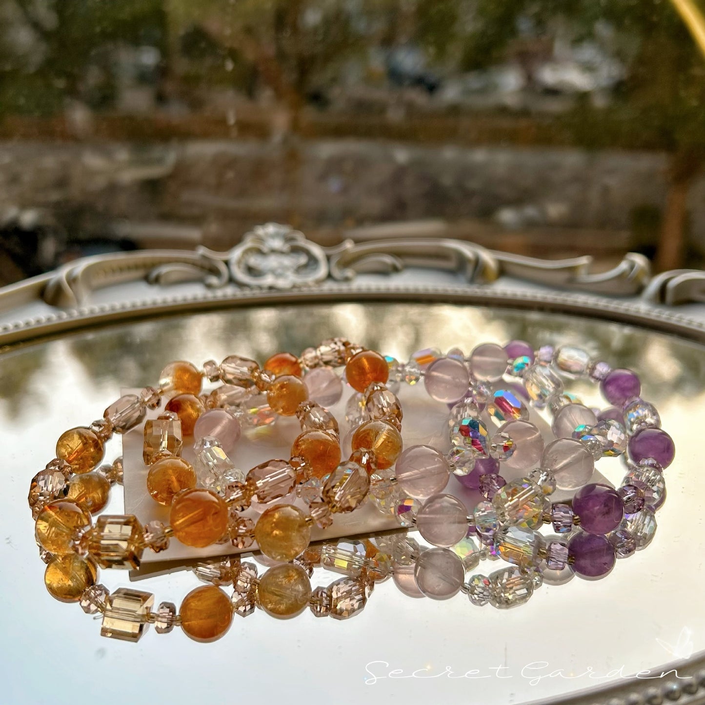 Crystal Light Luxury High-grade Amethyst Citrine Pink Twin Natural Bracelet