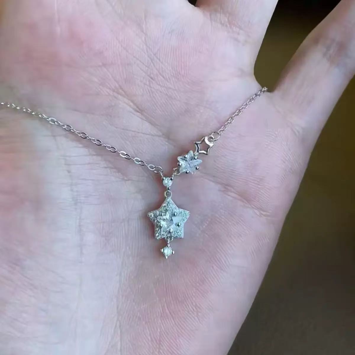Rhinestone Female Niche Advanced Design Light Necklace