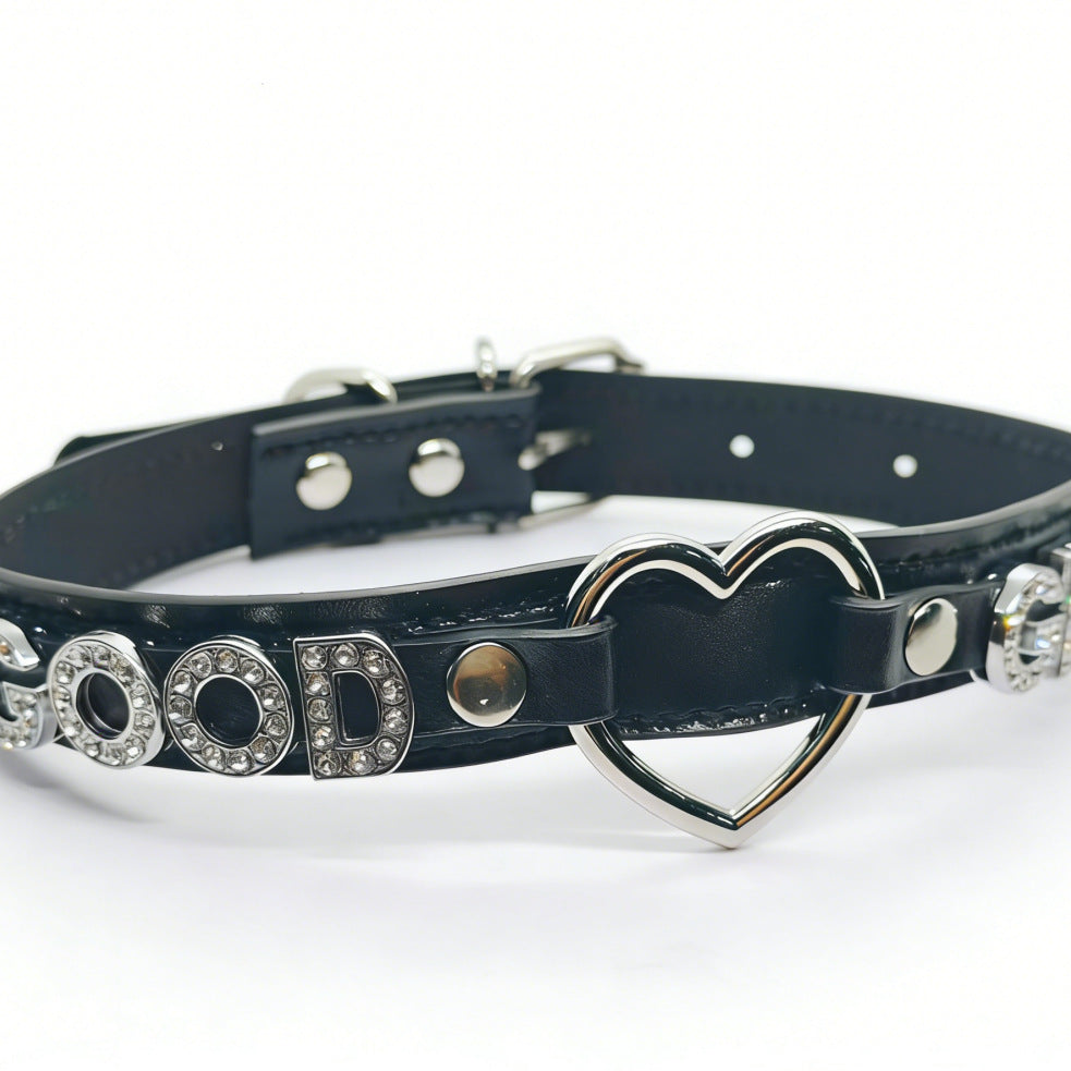Women's Punk Black Leather Dark Sweet Cool Couple Collar