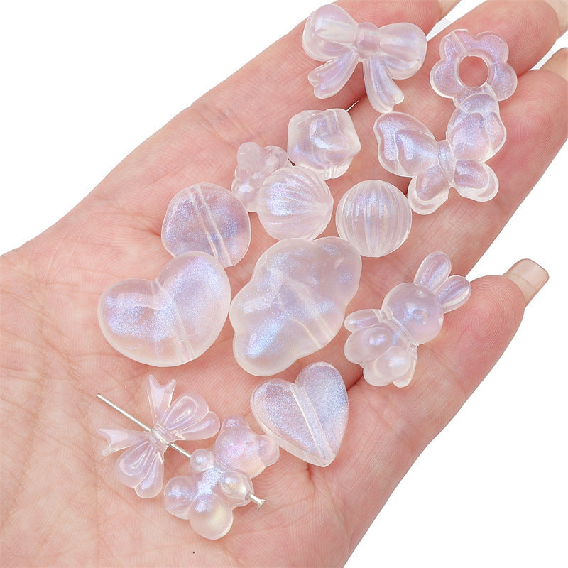 Acrylic Transparent Vintage Frosted Gold Scattered Beads Jewelry Accessories