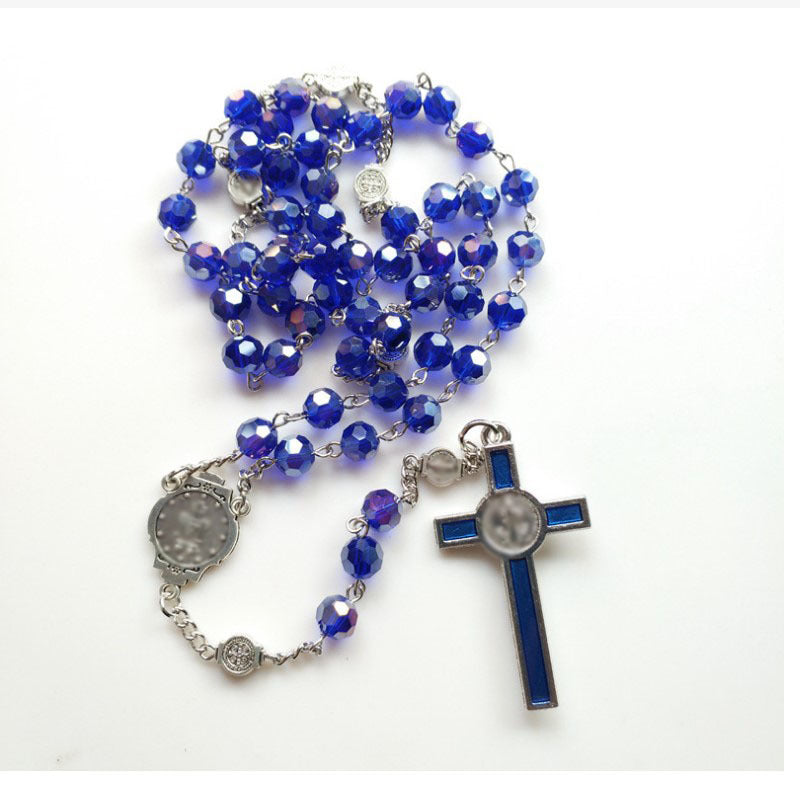 Women's & Men's Blue Crystal Drop Oil Fashion Trendy Necklace